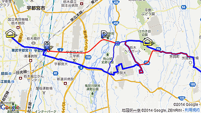 JRバス関東水都西線路線図