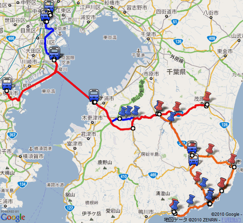千葉夷隅地区高速バス路線図